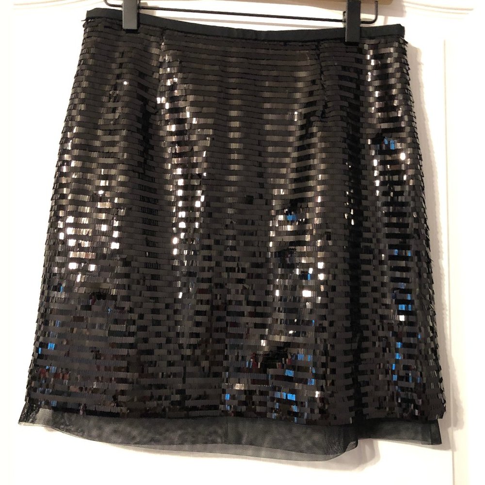 Black Sequin Miniskirt size small Worthington